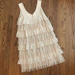 Kenzie dress sz 4 tiered ruffle sequin mini dress
